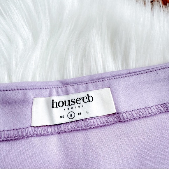 NWOT House Of Cb Elodie Orchid Satin Mini Skirt in Lilac Purple Satin - Picture 7 of 9